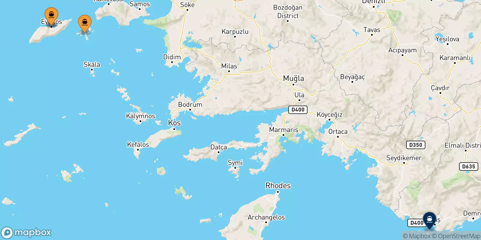 Traghetti dalle Isole Egeo Nord Orientale per Kastellorizo