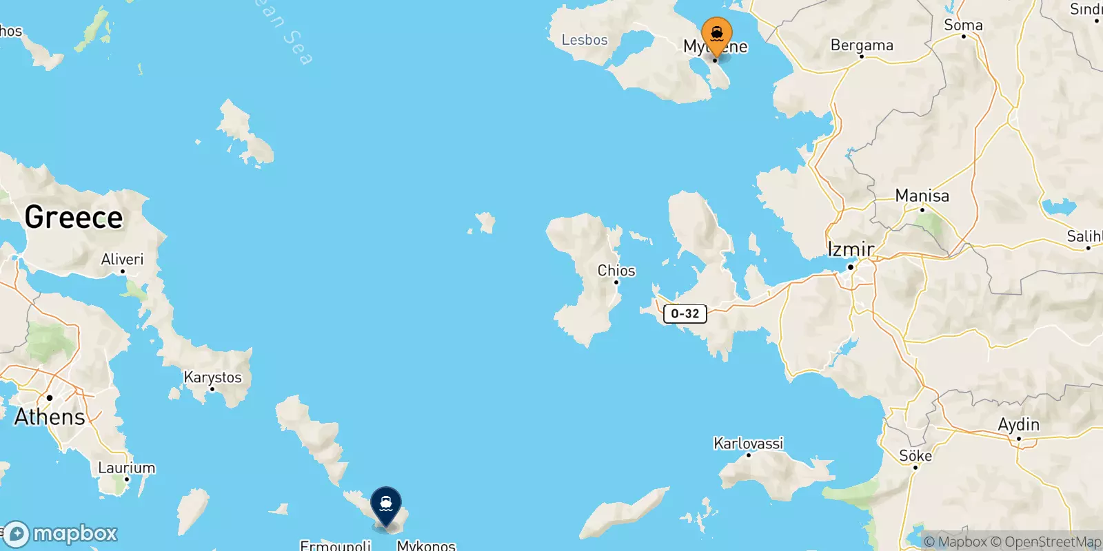 Traghetti da Mitilini (Lesvos) per Tinos