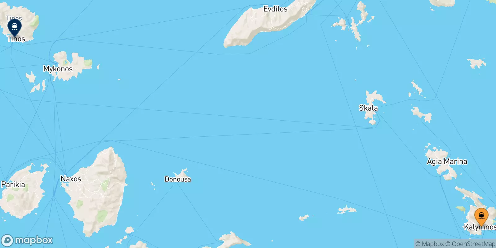 Traghetti da Kalymnos per Tinos