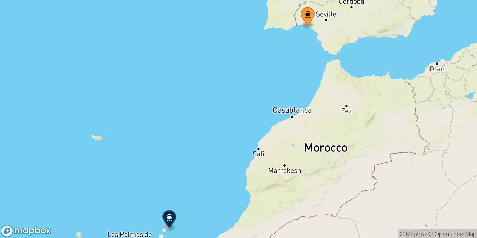 Traghetti da Huelva per Arrecife (Lanzarote)