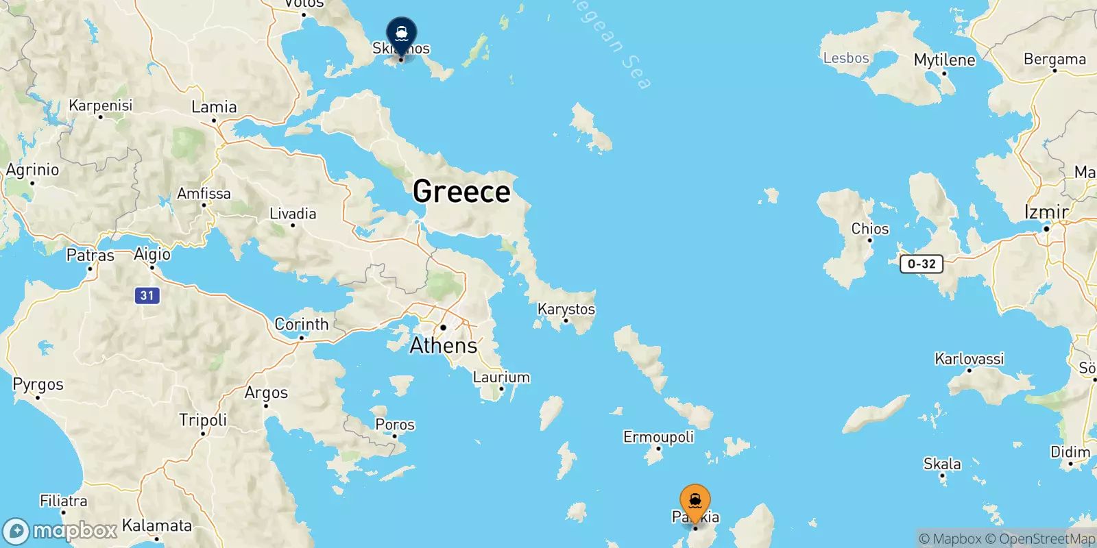 Traghetti da Paros per Skiathos