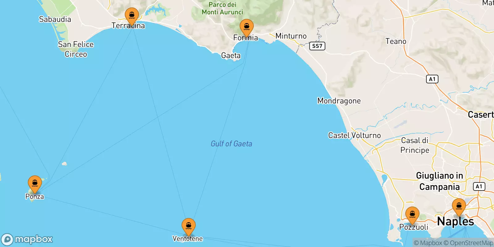 Traghetti dall'Italia per le Isole Pontine