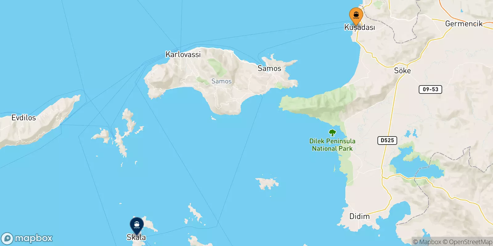 Traghetti da Kusadasi per le Isole Dodecaneso