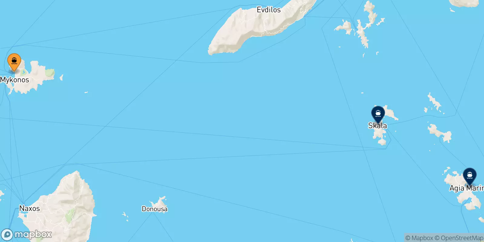 Traghetti da Mykonos per le Isole Dodecaneso