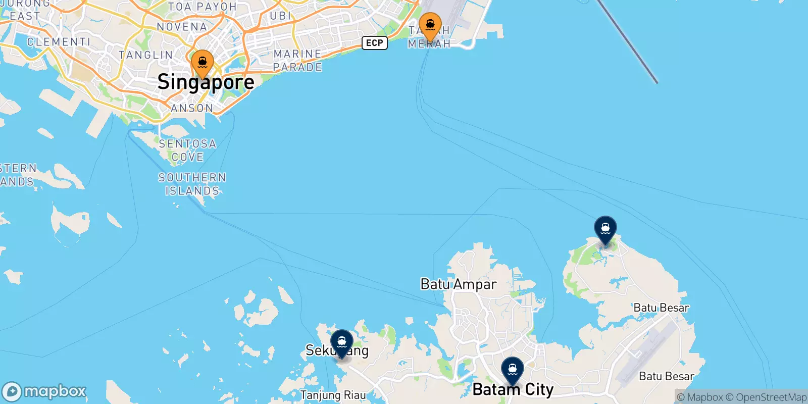 Traghetti da Singapore per il Batam