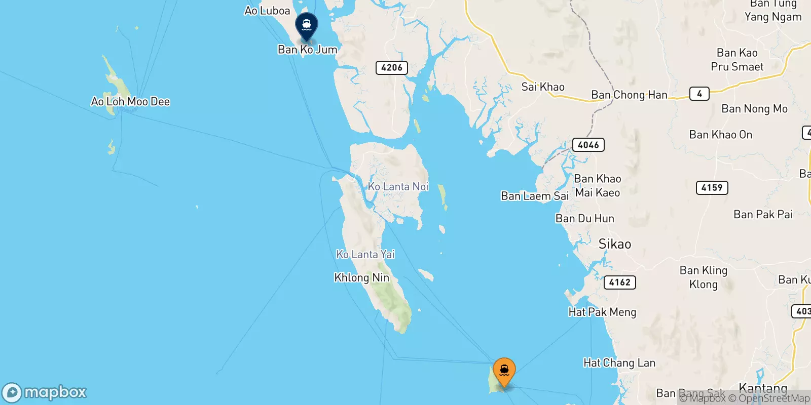 Traghetti da Koh Ngai per Koh Jum