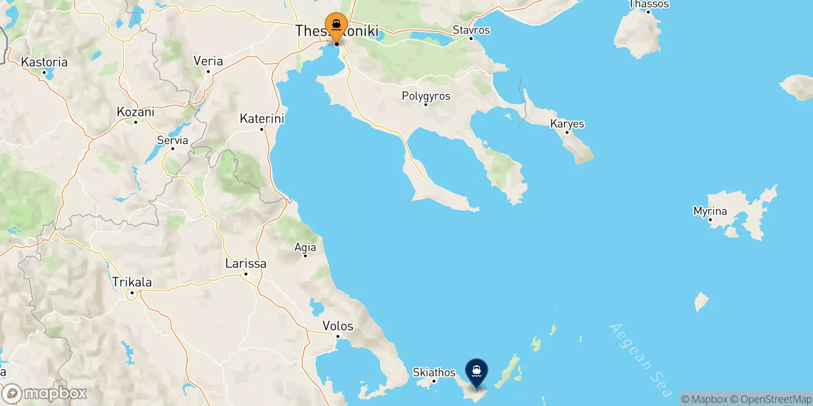 Traghetti da Salonicco per Glossa (Skopelos)