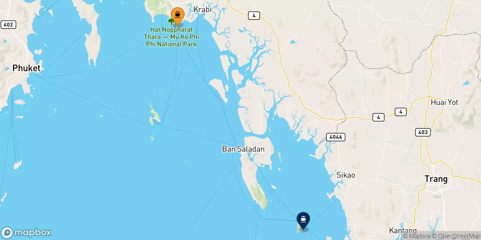 Traghetti da East Railay Bay Beach (Floating Pier) per Koh Ngai