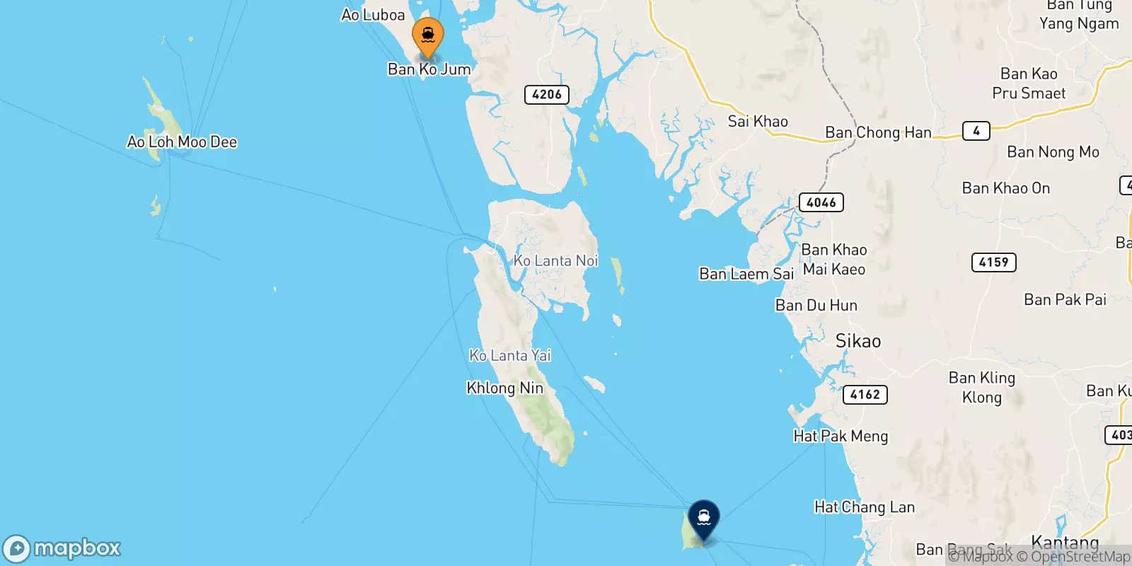 Traghetti da Koh Jum per Koh Ngai
