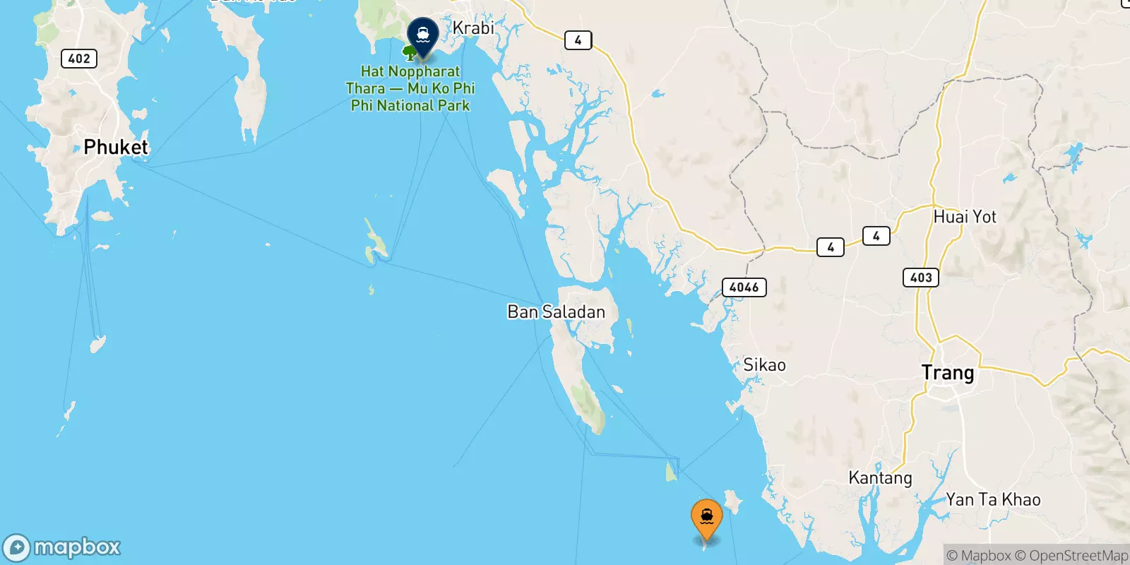 Traghetti da Koh Kradan Beach per East Railay Bay Beach (Floating Pier)