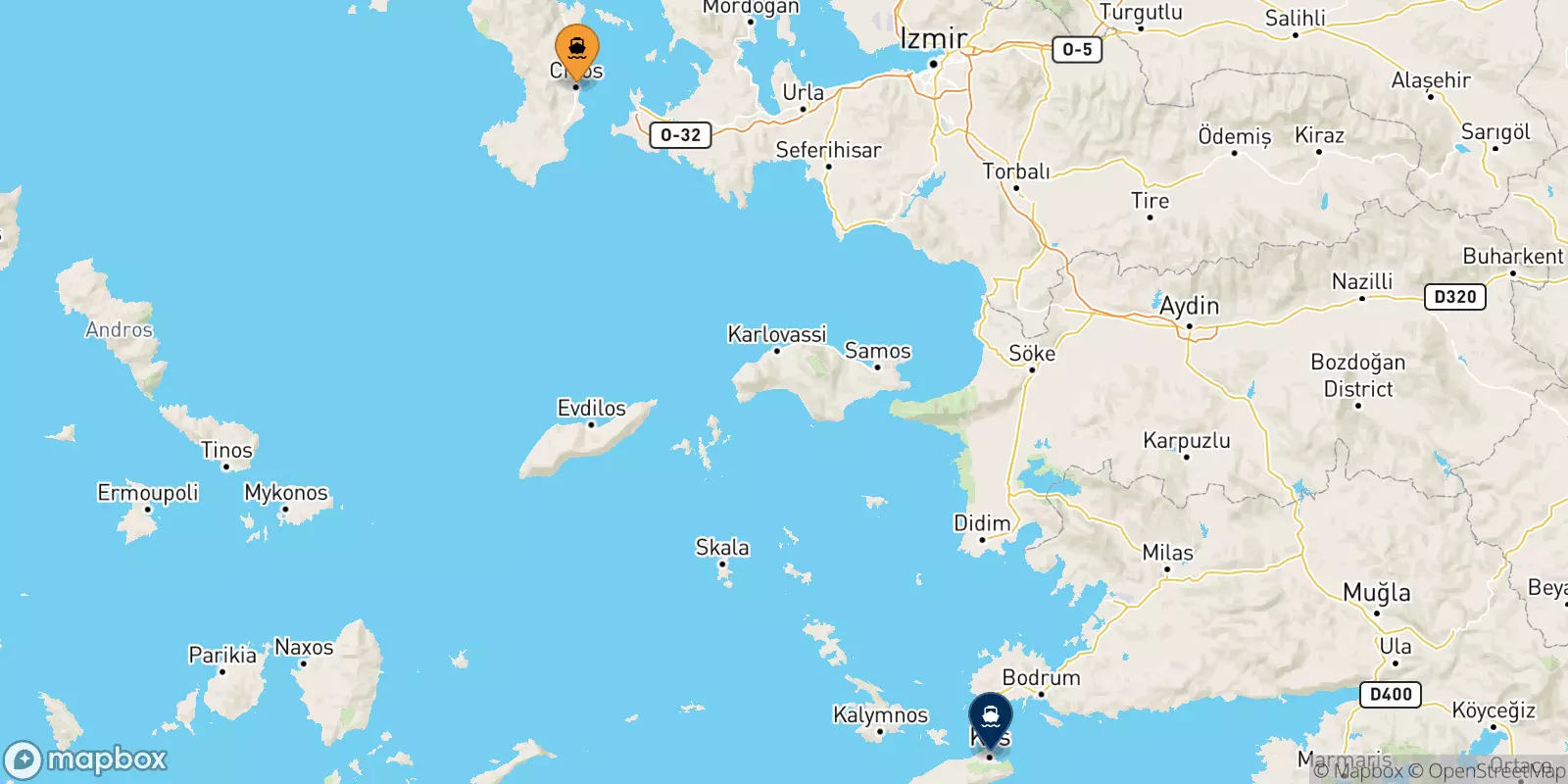 Traghetti da Chios per Kos