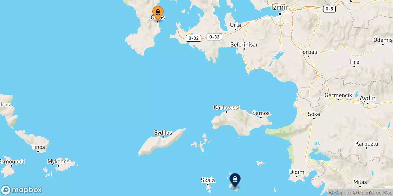 Traghetti da Chios per Lipsi
