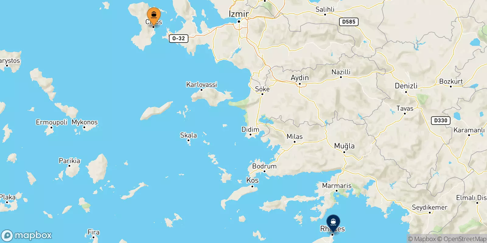 Traghetti da Chios per Rodi