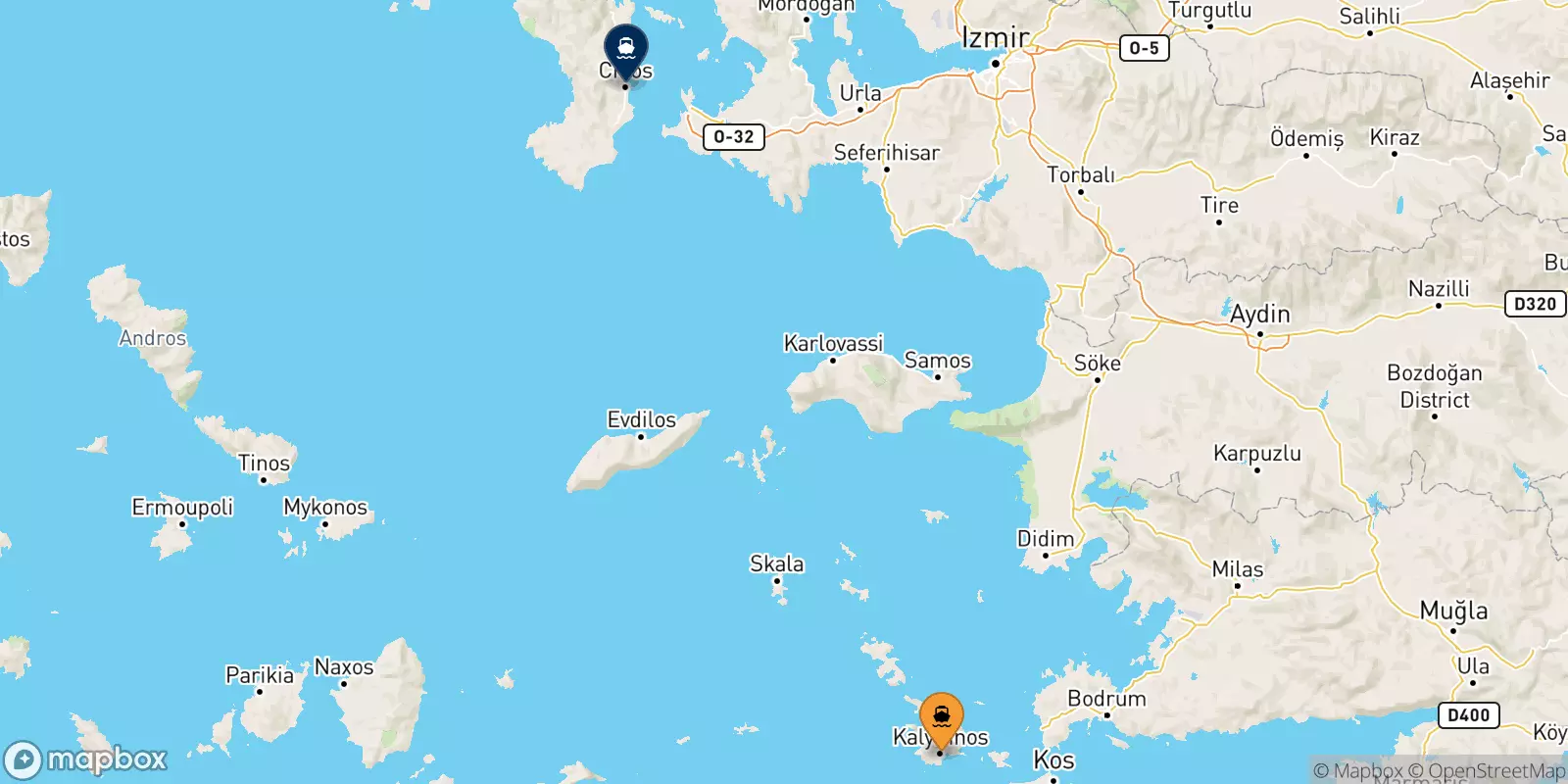 Traghetti da Kalymnos per Chios