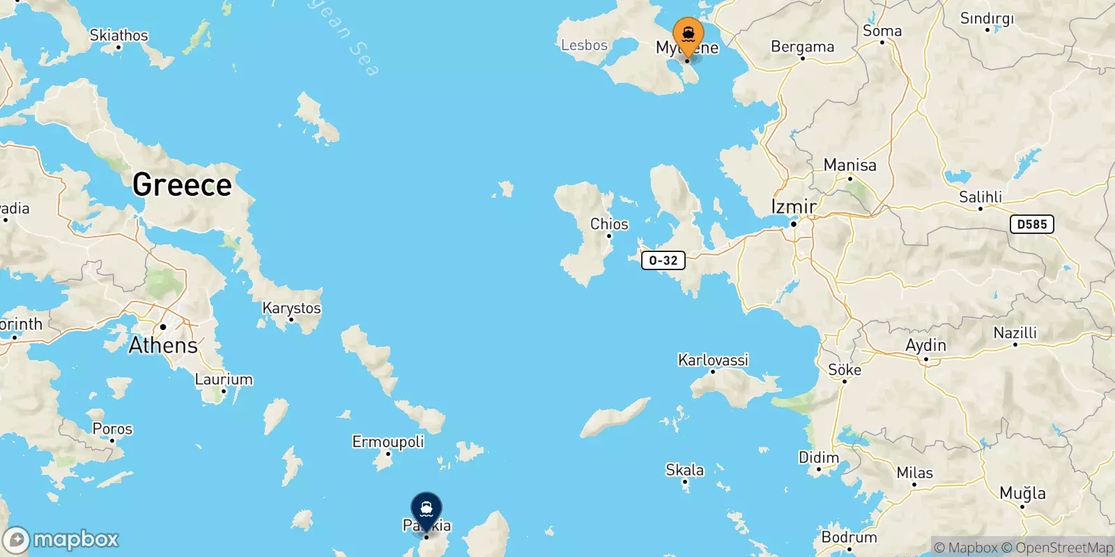 Traghetti da Mitilini (Lesvos) per Paros