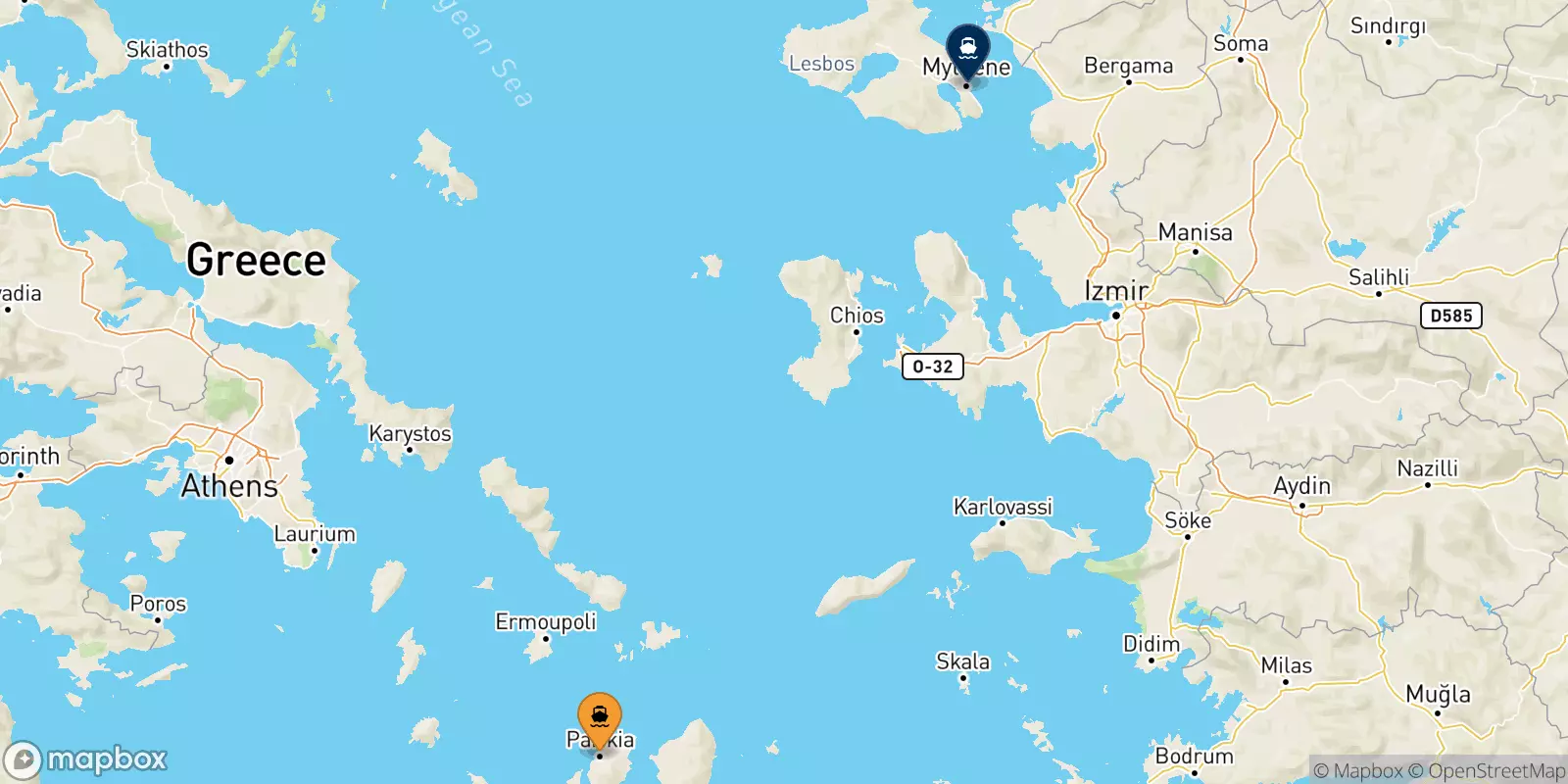 Traghetti da Paros per Mitilini (Lesvos)
