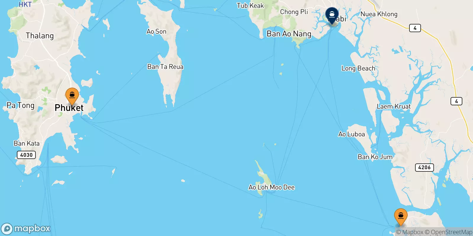 Traghetti dalla Thailandia per Krabi (Klong Jilad Pier)