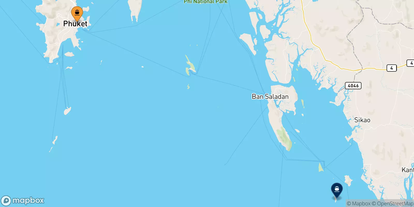 Traghetti dall'Isola Di Phuket per Koh Kradan Beach