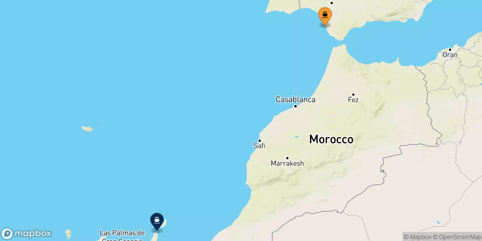 Traghetti da Cadice per Corralejo (Fuerteventura)