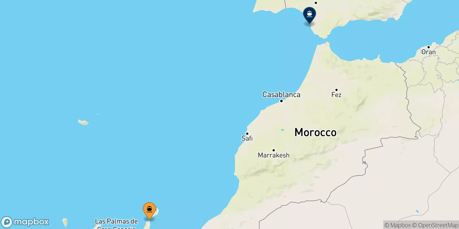 Traghetti da Corralejo (Fuerteventura) per Cadice
