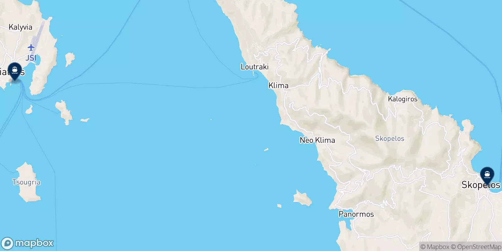 Traghetti da Platanias (Skiathos) per le Isole Sporadi