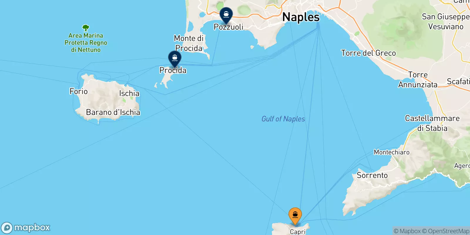 Traghetti da Capri per il Golfo Di Napoli