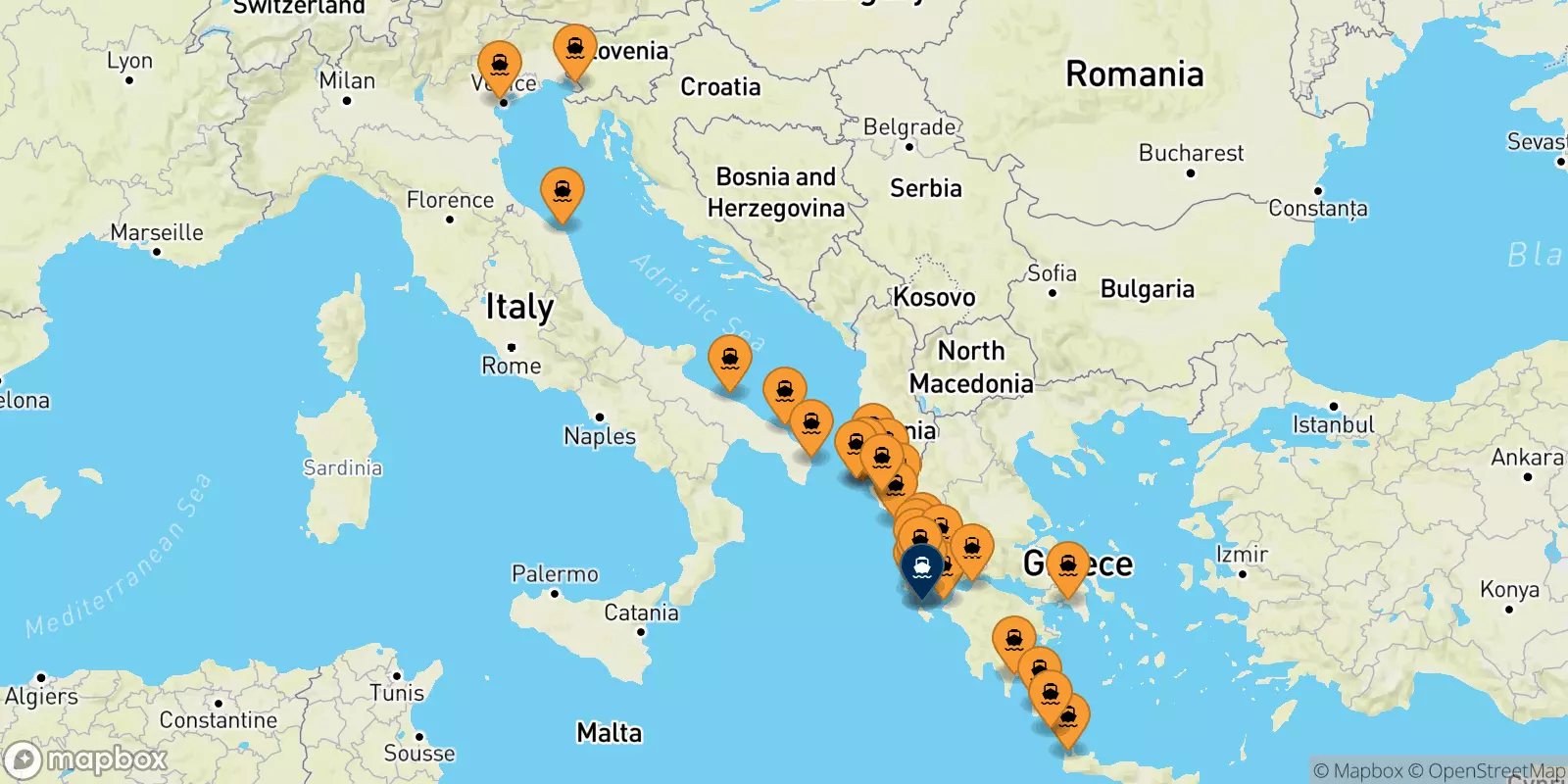 Traghetti per le Isole Ionie